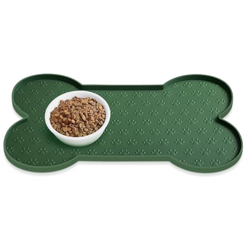 Dog Food Mat Anti (19.4" x 9.8" / Hunter Green)