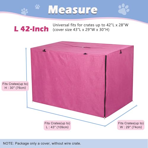 Dog Crate Cover (42.0"L x 28.0"W x 30.0"H / Pink)