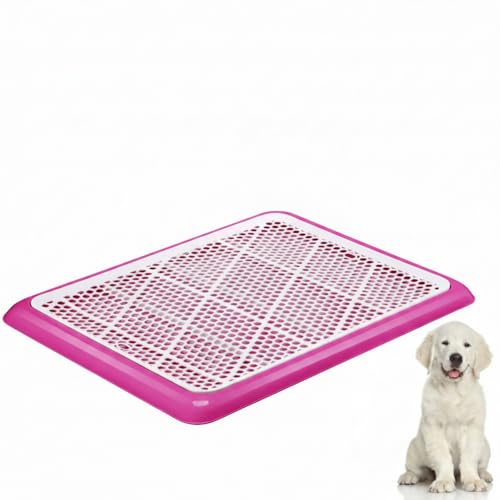 Dog Pee Pad Holder Potty Tray Portable Dog Litter Box Toilet Training for Indoor Outdoor Small Medium Large Pet Puppy (Pink / 25.59 x 18.9 Inches)