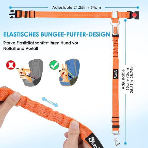 Dog Seat Belt for Car (E.Orange)