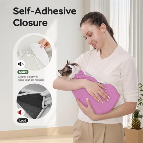 Cat Wrap for Cutting Nails (L(15-28lbs) / Pinkish Purple)