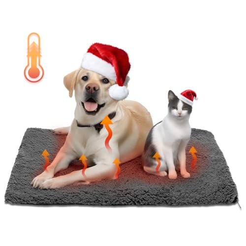 Self Heating Pet Pad (45.3"L x 27.5"W x 1.0"Th / Dark grey&amp;Black)