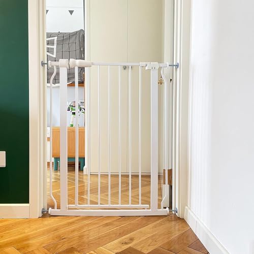 Easy Walk Thru Baby Safety Gate (36-inch Tall, White)