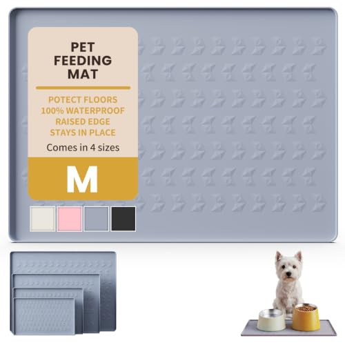 Silicone Pet Feeding Mat (Gray / 22"L x 14"W)