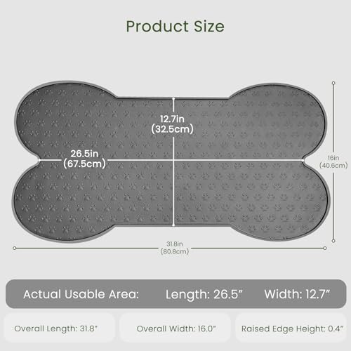 Dog Food Mat Anti (31.8" x 16" / Grey)