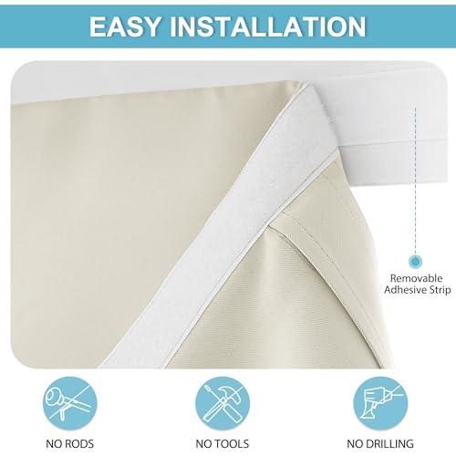 Front Door Window Covering Tie Up Small Sidelight Curtain Blackout (Natural / 12"W x 40"L (Pack of 1))