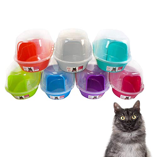 Jumbo Hooded Cat Litter Box (Grey)