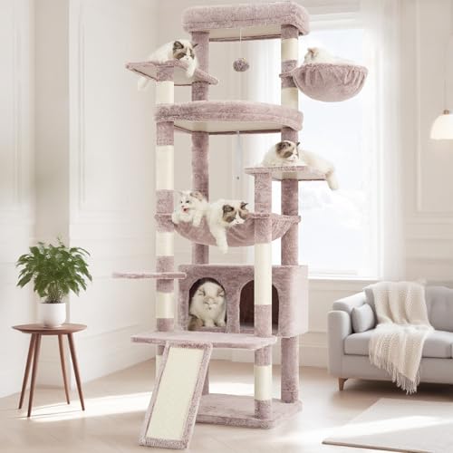 Tall Cat Tree for Large Cat (Rosy Brown / 80 inch)