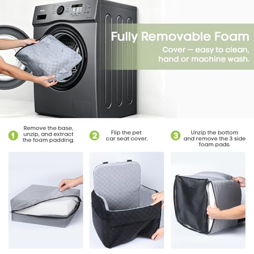 Waterproof Dog Booster Car Seat for Small Medium Dogs up to 26 lbs