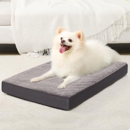 Orthopedic Dog Bed for Medium Dogs with Waterproof (Dark Grey / 29.0"L x 18.0"W x 3.0"Th)
