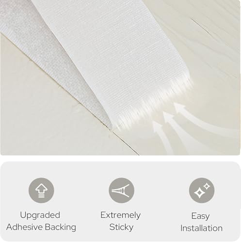 Self Adhesive Curtain No Rod Needed (Light Beige / 35"W x 60"H)