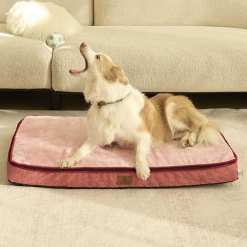 Memory Foam XL Dog Bed (41.0"L x 27.0"W x 4.0"Th / Pink)