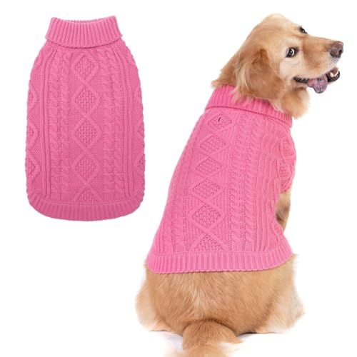 Dog Sweater for Medium Large Dogs (Pink / Medium/Large)