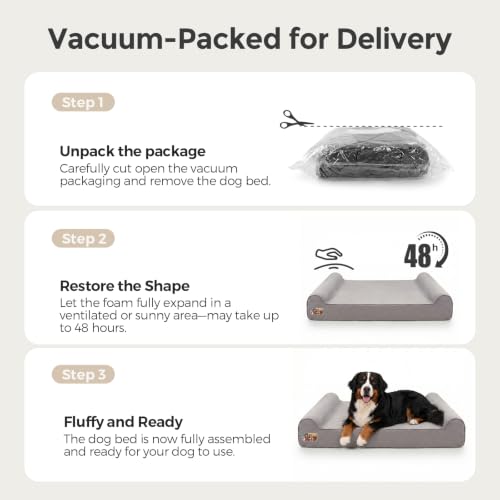 Orthopedic Dog Beds for Extra Large Dogs (XX-Large / Style C-Grey)