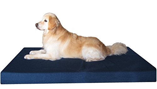 Luxury XXL Orthopedic Memory Foam Dog Bed for Extra Large Dogs with Durable Waterproof Internal Case (55.0"L x 37.0"W x 4.0"Th / Navy Blue)
