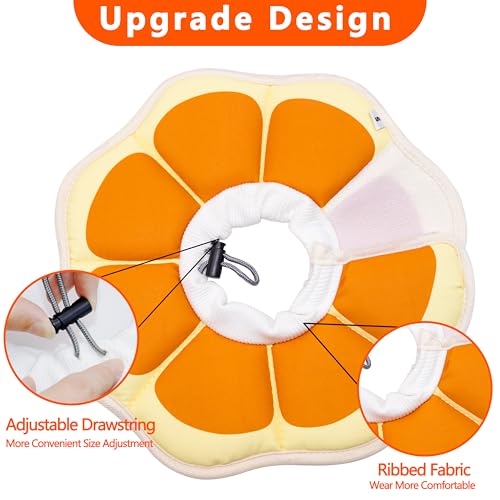 Soft Adjustable Cat Cone Collar (Orange / Medium)