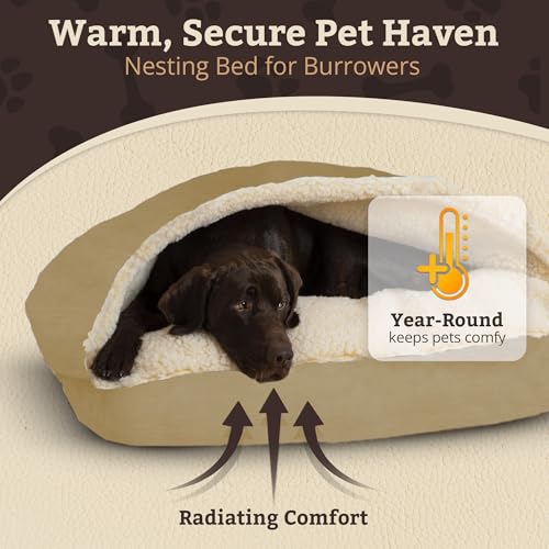 Rectangle Cozy Cave Dog Bed (Khaki / Small)