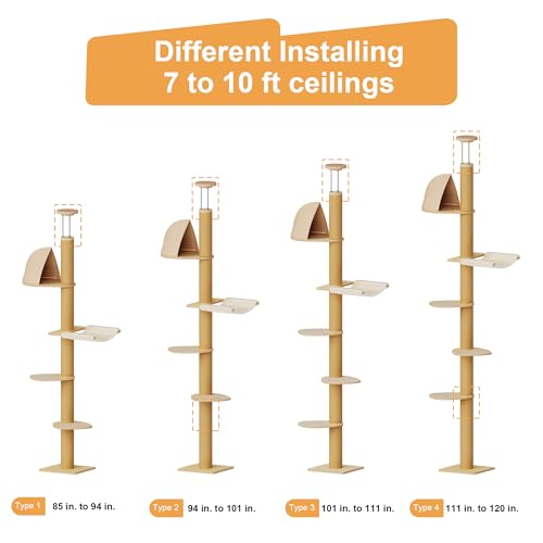 Floor to Ceiling Cat Tree (Beige)