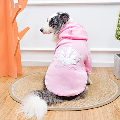 Princess Dog Hoodie (L (Back: 20",Chest: 28", Neck: 21") / Pink(Prinecss))
