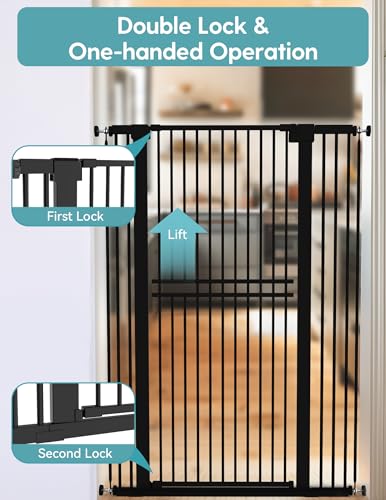 55" Extra Tall Pet Gate (Black - S10 / 55" Tall, 29-40" Wide)
