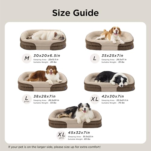 360°Oval Bolster Orthopedic Dog Bed Medium Size Dog (Walnut / 30"lx20"wx6.5"th)