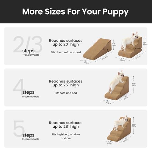 Dog Stairs for Small Dogs 16.5" H (Brown / 2 in 1 15.7"x26.7"x16.5")