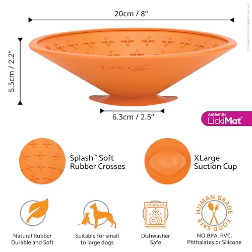 Splash Dog Slow Feeder Bowl Lick Mat (Orange)