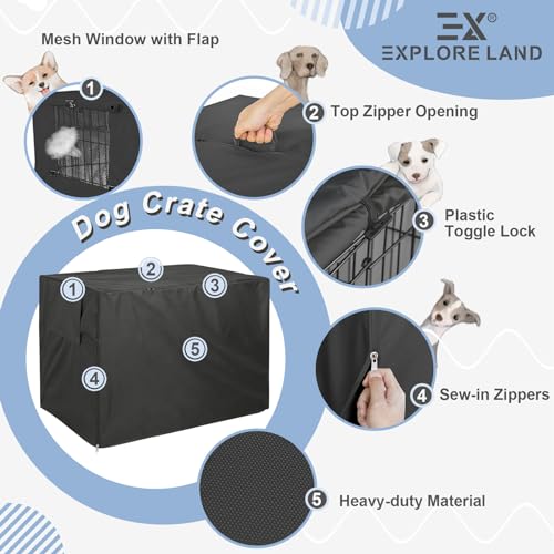 Dog Crate Cover (Black / 38.0"L x 25.0"W x 30.0"H)