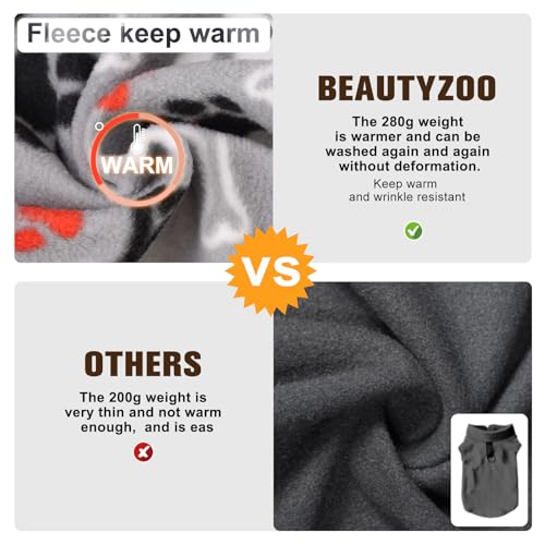 Small Dog Sweater Fleece Vest Winter Jacket (X-Large / GREY PAW)
