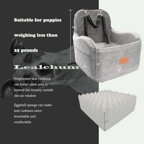 Dog Booster Car Seat for Small (Grey / Medium)