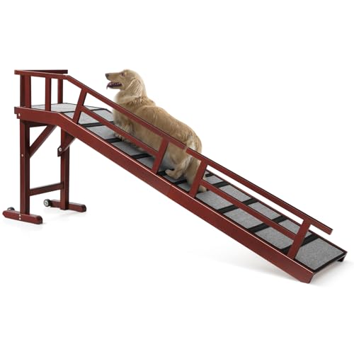 Dog Ramp for Bed or Couch (Mahogany / L-73.2"L x 16"W x 25"H)