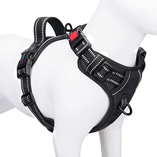 No Pull Dog Harnesses for Small Dogs Reflective Adjustable (Extra Small / Black)