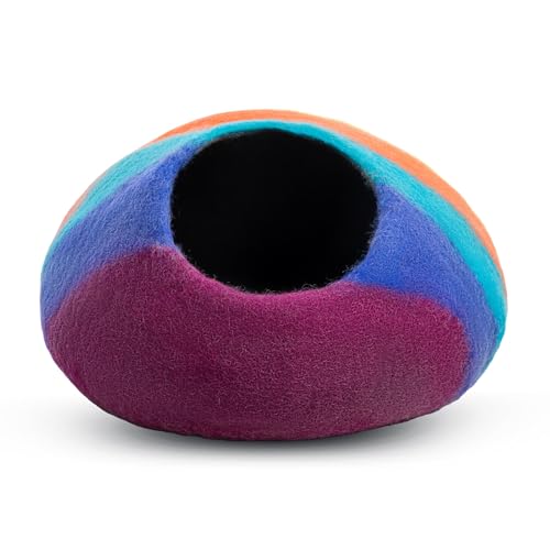 Premium Felt Cat Cave Bed (Rainbow Twist)