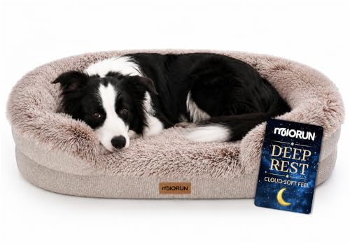 Fluffy Orthopedic Dog Beds Large Sized Dog (Beige / L-(40", UP to 70lbs))