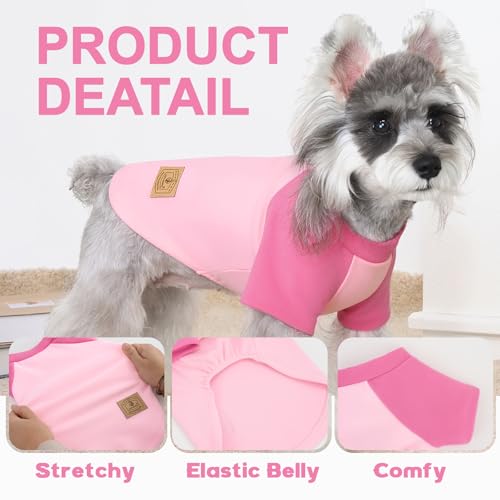 4 Pack Dog Sweaters Comfy Dog Clothes with Sleeves Puppy Shirts Pullover Pet Sweatshirt for Small Medium Large Dogs Boy Girl Doggy Outfits Cat Apparel (X-Small / Pink, Purple)