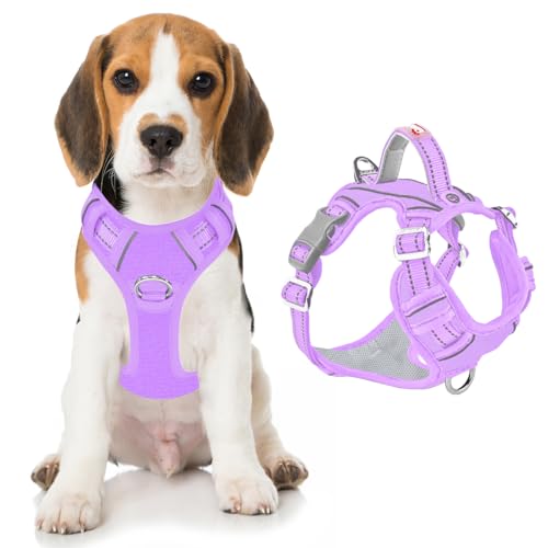 No Pull Dog Harness for Medium Sized Dogs (Medium(Chest:22.5-28") / Violet Purple-Oxford)