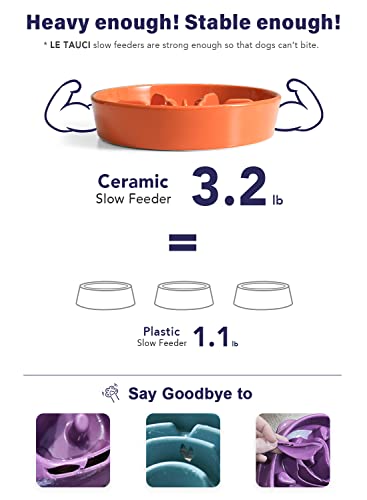 Dog Bowls Slow Feeder Ceramic (Sun Orange / M-1.5 Cups)