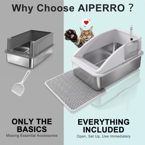 Stainless Steel Litter Box (Silver Grey / X-Large)