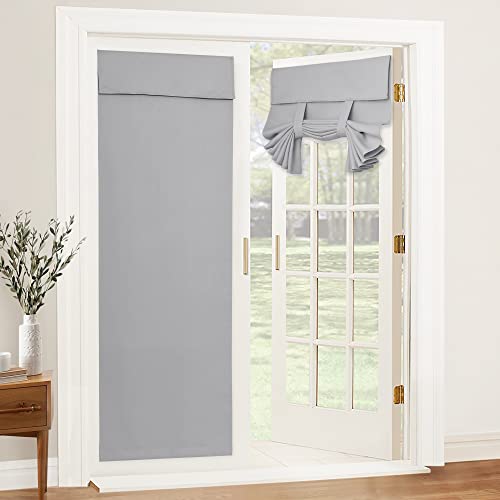 Blackout Curtain Privacy Window Drape for Living Room Bedroom Door (Sliver Grey / 36"W x 69"L (Pack of 1))