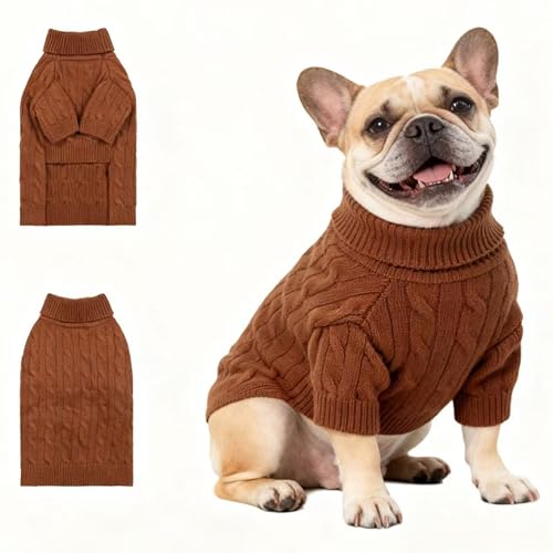 Small Medium Dog Sweater (Brown / Large)