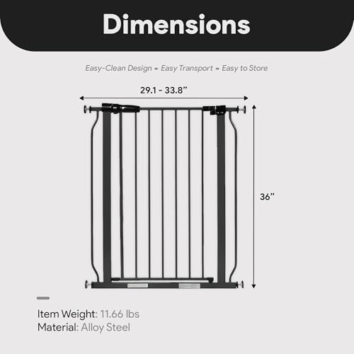 Easy Walk Thru Baby Safety Gate (36-inch Tall, Graphite)