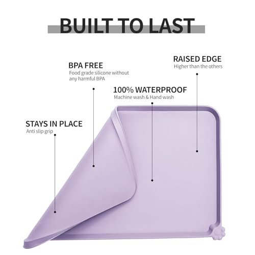 Silicone Pet Feeding Mat (Lavender / 24" x 16")