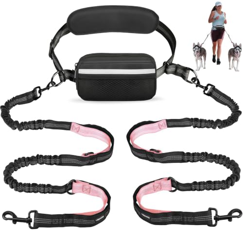 Hands Free Dog Running Leash with Waist Belt (Large)