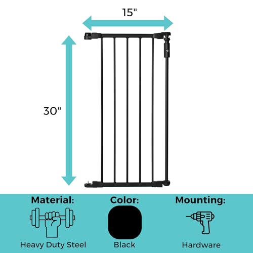 6 Bar Extension for Deluxe Décor Gate (Black / 15" Wide)
