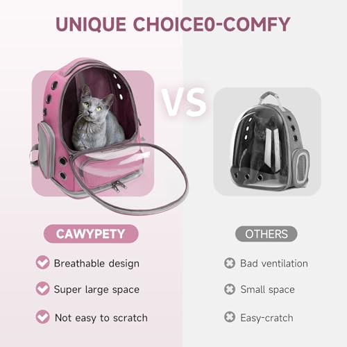 Cat Backpack Carrier Large Space Bubble Backpack up to 12lbs Pink (Pink)