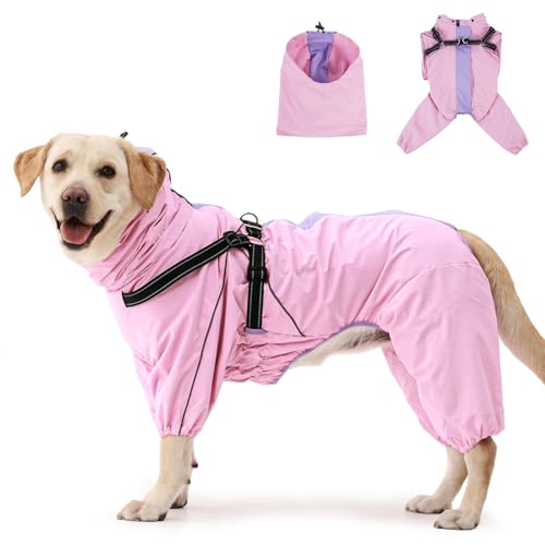 Waterproof Dog Jacket with Hood (Pink / XX-Large)