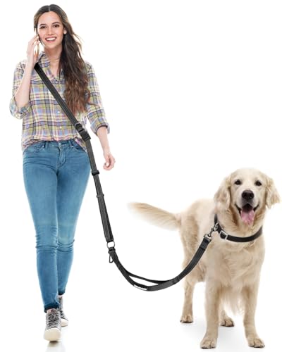 Hands Free Dog Leash (Black / Large-5.9-9.5ft)