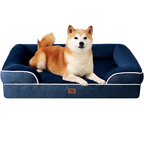 Orthopedic Dog Beds Large Sized Dog (Navy / 36.0"l X 27.0"w X 6.5"th)
