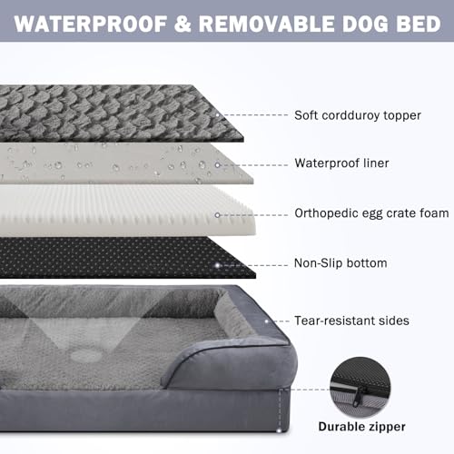 Orthopedic Dog Beds Large Sized (XL (42"x 32"x 7") / Dark Grey)