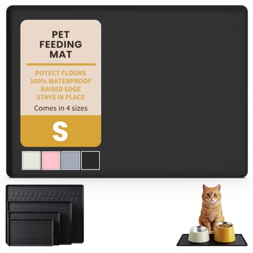 Silicone Pet Feeding Mat (Black / 18.5"L x 11.5"W)